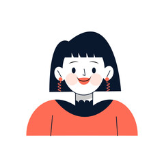 Confident smiling woman illustration