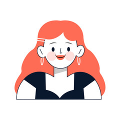 Girl sincere smile illustration