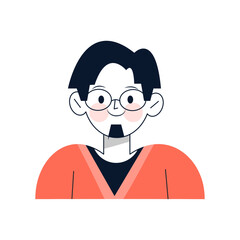 Man wearing glasses smiled illustration