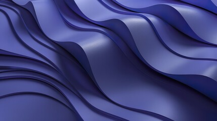 Fototapeta premium Abstract blue background with smooth curved lines, featuring a gradient from deep to light shades. The design emphasizes a wave-like curve, symbolizing fluidity and movement. This elegant and minimali