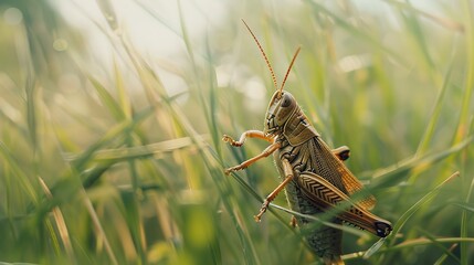 Grasshopper in the field wallpaper