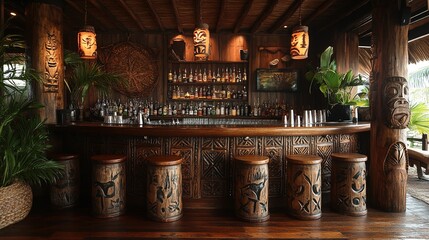Pina Colada at a tiki bar on the shores of Oahu