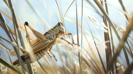 Grasshopper in the field 