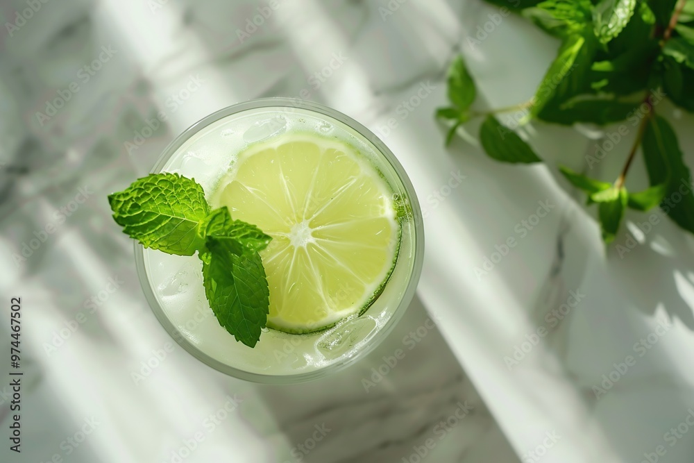 Canvas Prints refreshing lime and mint drink