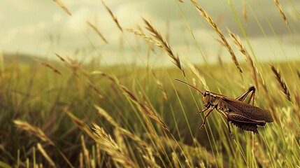Grasshopper in the field 