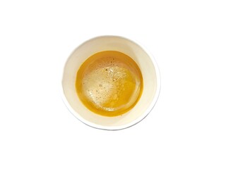 Hot coffee cup isolated on white background. Espresso coffee shot in paper cup