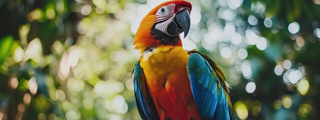 beautiful parrot close up. Selective focus