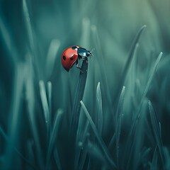 Mysterious red object submerged underwater in deep, murky teal blue water.