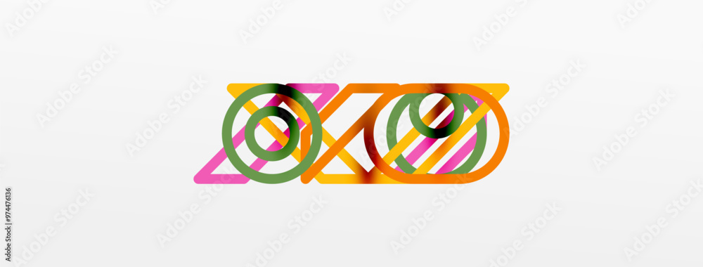 Poster Abstract background - colorful circle lines technology or business digital template
