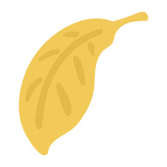 葉脈ある黄色い葉っぱイラスト⭐︎PNG