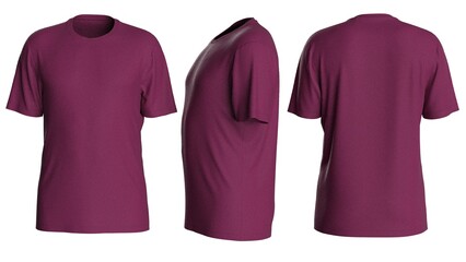 Plain color man t shirt design with isolated background for mockup design with round neck
