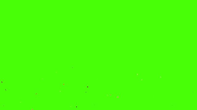Golden confetti explosion on green screen. Birthday celebration party. 4K