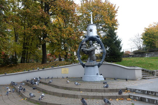 Monument to the Hero of the Soviet Union submariner Alexander Marinesko in Kaliningrad