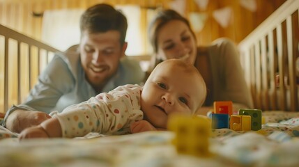 Obraz premium Baby's Playful Exploration