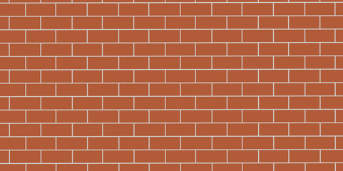 Brown or orange brick wallpaper background. Exterior and interior brick wall texture. Vector illustration, Wall with small red tiles, Pattern of real red brick wall. Modern architecture design .