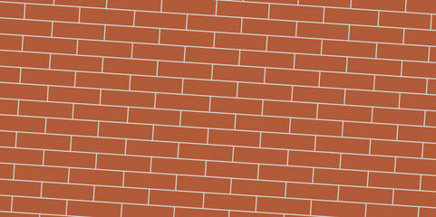 Brown or orange brick wallpaper background. Exterior and interior brick wall texture. Vector illustration, Wall with small red tiles, Pattern of real red brick wall. Modern architecture design .