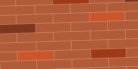 Brown or orange brick wallpaper background. Exterior and interior brick wall texture. Vector illustration, Wall with small red tiles, Pattern of real red brick wall. Modern architecture design .