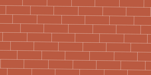 Brown or orange brick wallpaper background. Exterior and interior brick wall texture. Vector illustration, Wall with small red tiles, Pattern of real red brick wall. Modern architecture design .