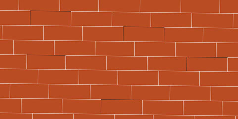 Brown or orange brick wallpaper background. Exterior and interior brick wall texture. Vector illustration, Wall with small red tiles, Pattern of real red brick wall. Modern architecture design .