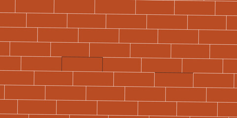 Obraz premium Brown or orange brick wallpaper background. Exterior and interior brick wall texture. Vector illustration, Wall with small red tiles, Pattern of real red brick wall. Modern architecture design .