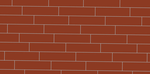 Brown or orange brick wallpaper background. Exterior and interior brick wall texture. Vector illustration, Wall with small red tiles, Pattern of real red brick wall. Modern architecture design .