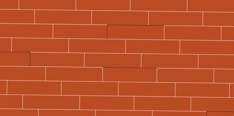 Brown or orange brick wallpaper background. Exterior and interior brick wall texture. Vector illustration, Wall with small red tiles, Pattern of real red brick wall. Modern architecture design .