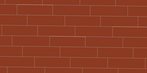 Obraz premium Brown or orange brick wallpaper background. Exterior and interior brick wall texture. Vector illustration, Wall with small red tiles, Pattern of real red brick wall. Modern architecture design .