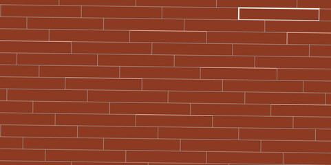 Obraz premium Brown or orange brick wallpaper background. Exterior and interior brick wall texture. Vector illustration, Wall with small red tiles, Pattern of real red brick wall. Modern architecture design .