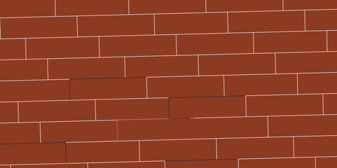 Brown or orange brick wallpaper background. Exterior and interior brick wall texture. Vector illustration, Wall with small red tiles, Pattern of real red brick wall. Modern architecture design .