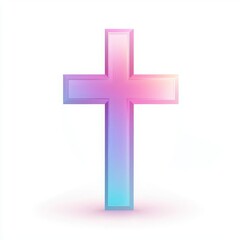 Obraz premium A vibrant, pastel-colored cross symbolizing faith and hope, perfect for spiritual and religious themes.
