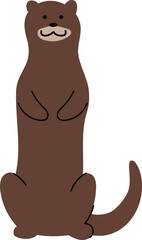 Flat Vector Illustration of Otter