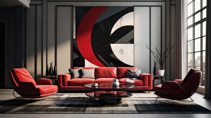 modern red and black pattern