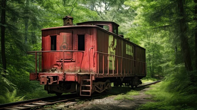 tracks red caboose