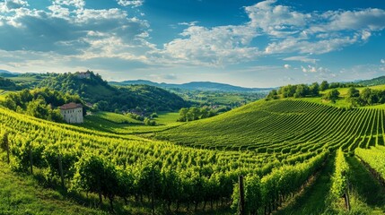 Panoramic Riegersburg vineyards, Styria