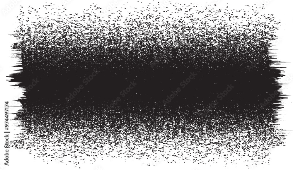 Poster Grainy textured banner with noise and torn edges.Vector roller paint. Place texture over any object to create noise effect.Design element with distressed surface,and grainy edges, and torn borders