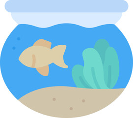 Fish bowl aquarium icon
