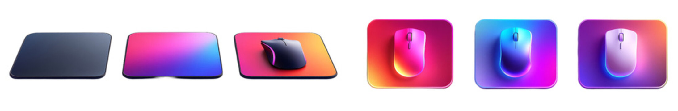 A sleek collection of gaming mouse pads and modern gaming mouse, showcasing vibrant colors and stylish designs. Perfect for enhancing your gaming setup and experience. 