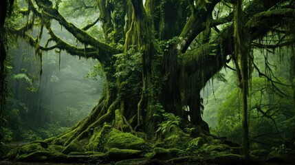 Obraz premium moss rainforest tree