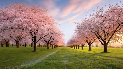 cherry spring field background
