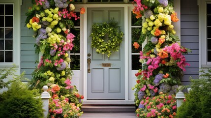 Fototapeta premium wreath spring front door