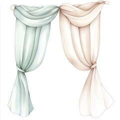 Elegant sheer curtains in soft colors draping gracefully across a window