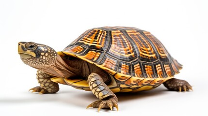 Obraz premium earthy box turtle white background
