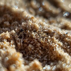 Extreme Macro Close-up of Sparkling Gold Sand or Glitter Texture