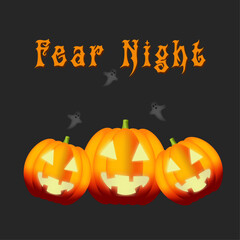 Halloween pumpkins with ghosts