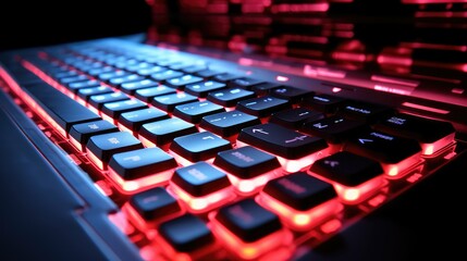 Fototapeta premium keyboard technology background red