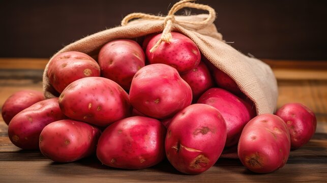 kitchen bag of red potatoes
