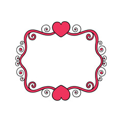 Celebrate love with this Hearts and Swirls Valentine’s Day frame vector illustration, perfect for romantic cards, invitations, and decorative designs.