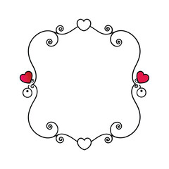 Celebrate love with this Hearts and Swirls Valentine’s Day frame vector illustration, perfect for romantic cards, invitations, and decorative designs.