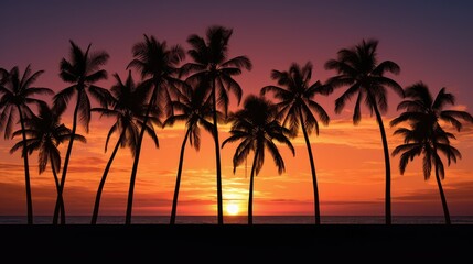 suntropical palm tree line