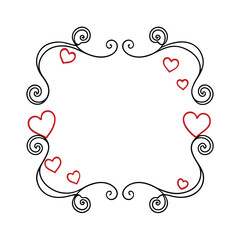 Celebrate love with this Hearts and Swirls Valentine’s Day frame vector illustration, perfect for romantic cards, invitations, and decorative designs.